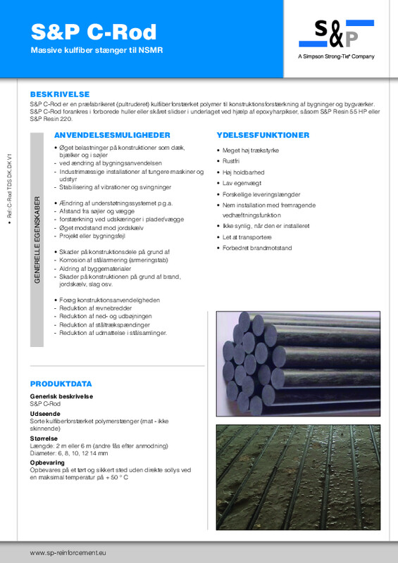 Teknisk datablad for S&P C-Rod